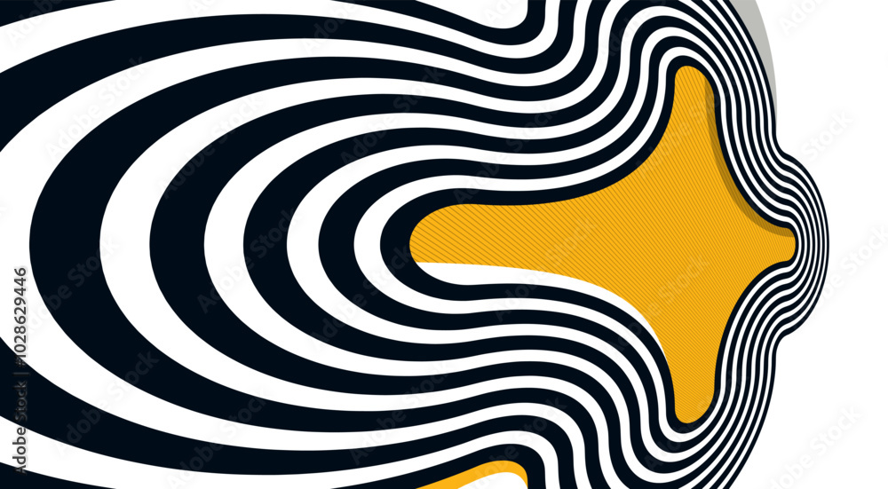 Poster 3d lines in motion vector abstract background, creative and dimensional curved stripes dynamic compo