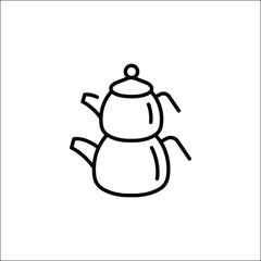 Double teapot icon. Simple double-tiered teapot icon for social media, app, and web design. Vector illustration
