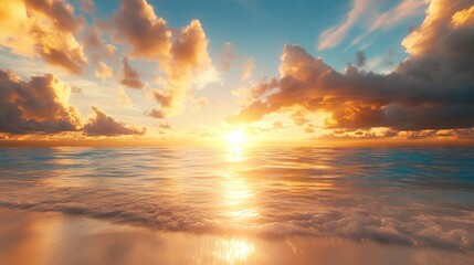 Stunning Sunset Over Calm Ocean Waters