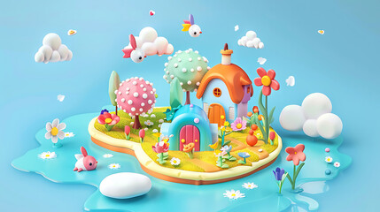 Naklejka premium cartoon child toya wallpaper