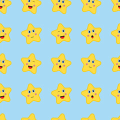Obraz premium Cute Little Stars Seamless Pattern in Blue background