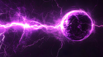 Electric current pathway, plasma globe effect, purple lighting
