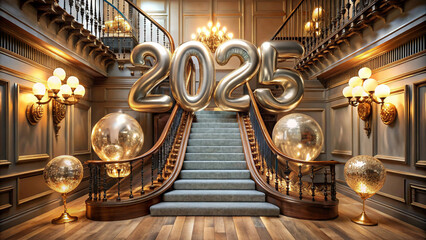 Obraz premium Luxurious staircase adorned with 