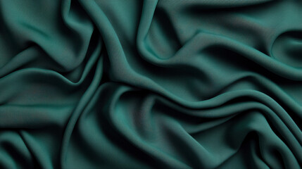Obraz premium Soft emerald green fabric folds create rich, dynamic texture