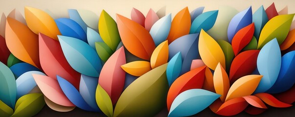 Obraz premium Colorful abstract leaf design, white isolate background