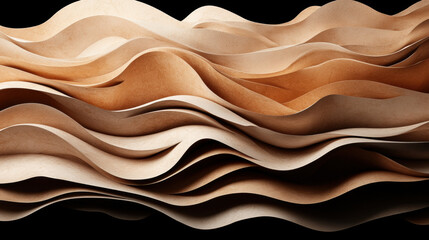 Flowing organic shapes in warm earth tones create serene atmosphere