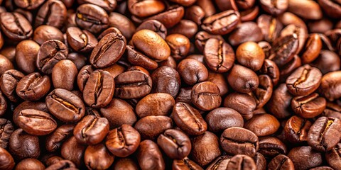 A close-up view of roasted coffee beans, showcasing their rich brown color and intricate details, hinting at the aroma and flavor that await