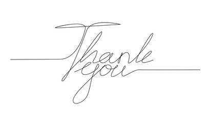 Thank you letter Continuous line illustration design template