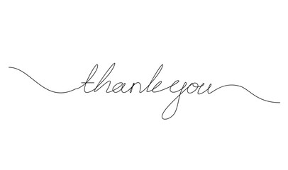 Thank you letter Continuous line illustration design template