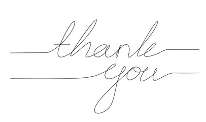 Thank you letter Continuous line illustration design template