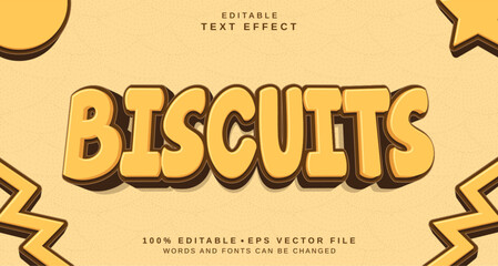 Editable text style effect - Biscuit text style theme.