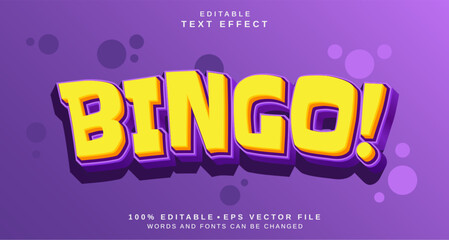 Editable text style effect - Bingo text style theme.