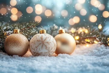 beautiful christmas background with copy space. ai generated