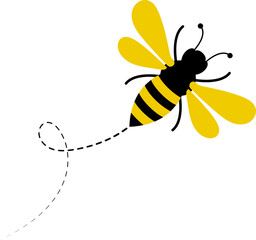Honey bee icon. Insect character. Flying bee vector icon illustration isolated on white background.