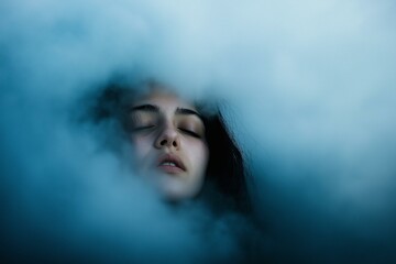 Enigmatic Portrait of a Woman Shrouded in Mist