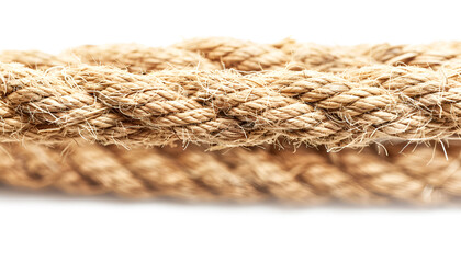 Hemp rope isolated on white. Organic material
