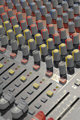 Sound engineer's console, music studio equipment