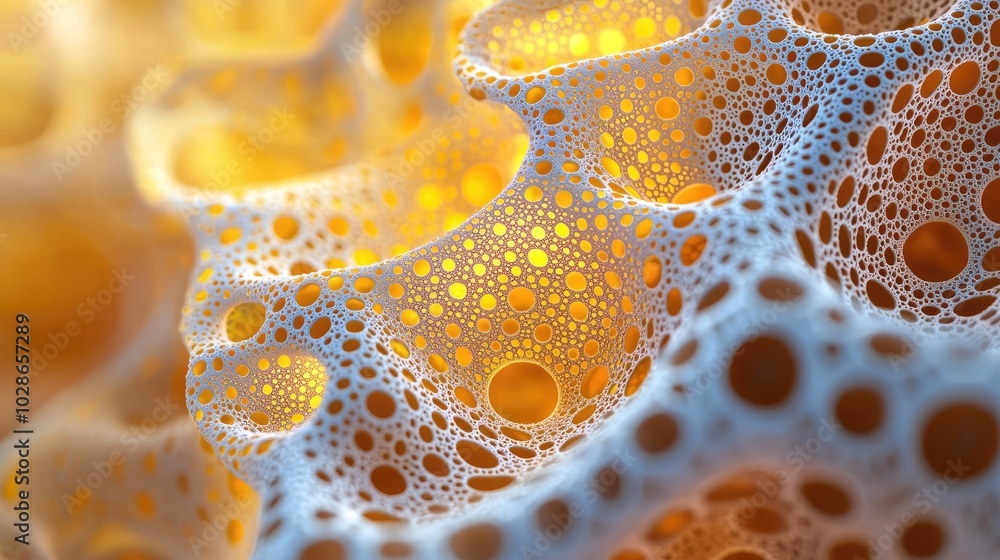 Poster close-up of intricate coral structure with vibrant texture and light effects.