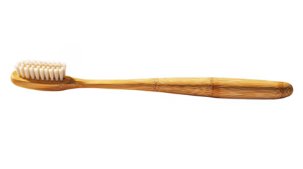 Natural wooden toothbrush transparent background image