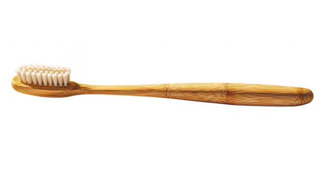 Natural wooden toothbrush transparent background image