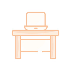 Desk with Laptop vector icon