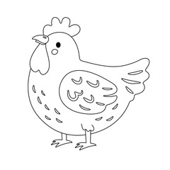 Cartoon chicken coloring page