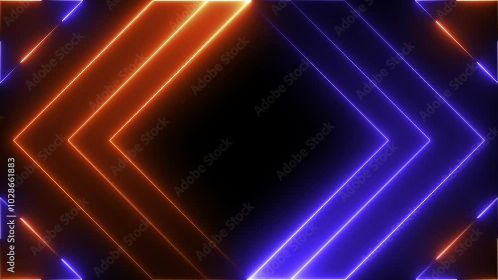 Poster abstract seamless loop neon circle. blue and purple neon circles hi-tech motion background seamless 