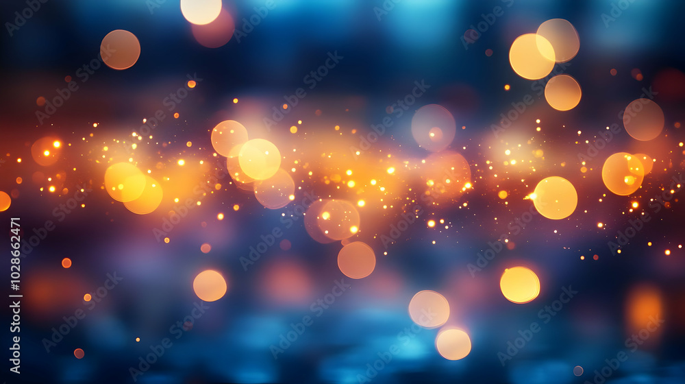 Poster abstract background with shimmering bokeh lights in soft colors.