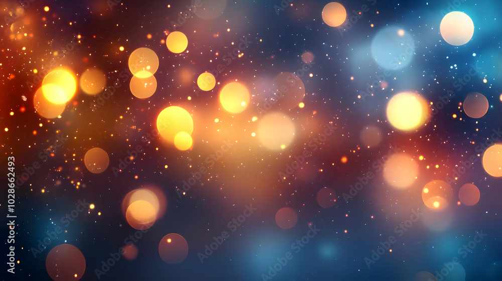 Poster a vibrant abstract background with colorful bokeh lights.
