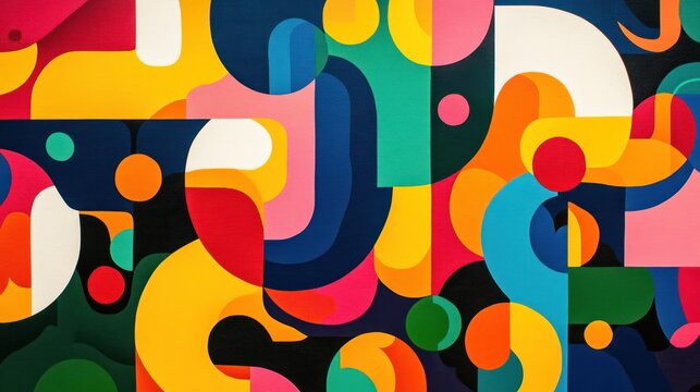 Abstract patterns with bold shapes and vibrant colors, creating a dynamic and energetic visual experience