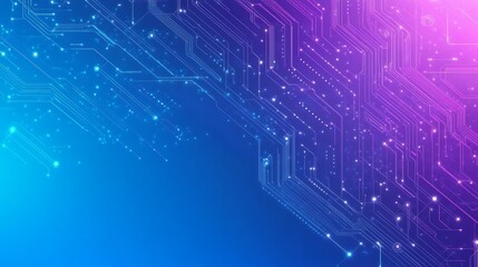 Obraz premium Abstract blue and purple background with glowing circuit board pattern.