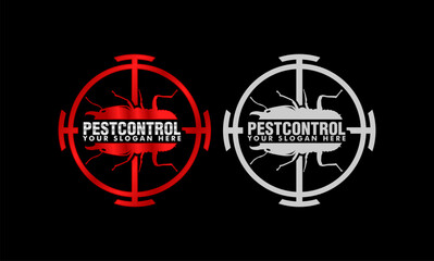 pest control vector logo house insect poison pest control with pesticides prevention, extermination and disinfection	
