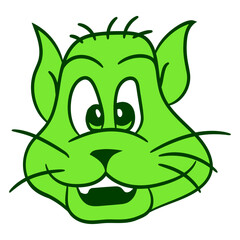 Adorable Cool Cat Looks Happy Sweet Little Smile Face Kitten Pet Design Funny Cool Cartoon Cute Cats Lovers Comic Fun Love Kittens Adorable Feline Like Playful Kitties Fur Baby Illustration Paw Owners