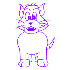 Adorable Cool Cat Looks Happy Sweet Little Smile Face Kitten Pet Design Funny Cool Cartoon Cute Cats Lovers Comic Fun Love Kittens Adorable Feline Like Playful Kitties Fur Baby Illustration Paw Owners