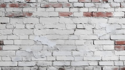 Rustic brick wall with white cement background