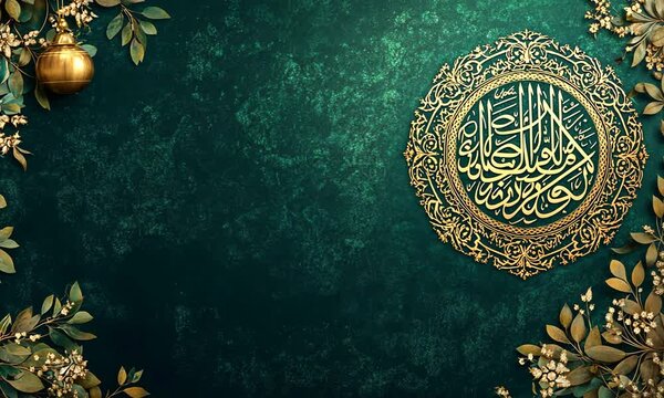 Islamic Calligraphy Art with Floral Border