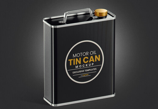 Aluminum Oil Can Mockup