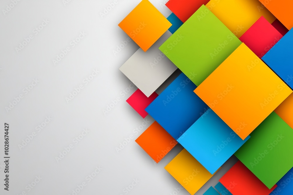 Poster colorful background with squares of different colors. the squares are arranged in a way that creates