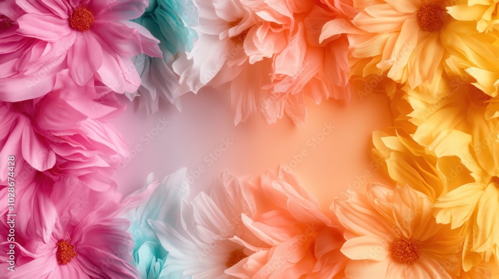 Poster an abstract arrangement of colorful floral designs creates an artistic and modern visual masterpiece
