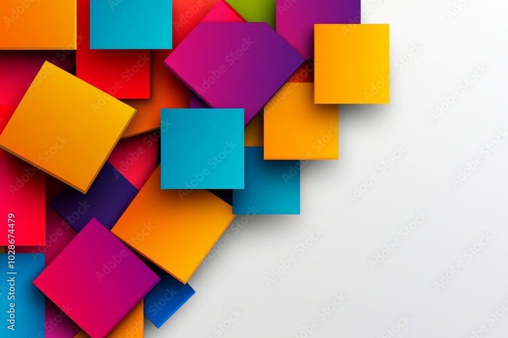Poster colorful background with squares of different colors. the squares are arranged in a way that creates