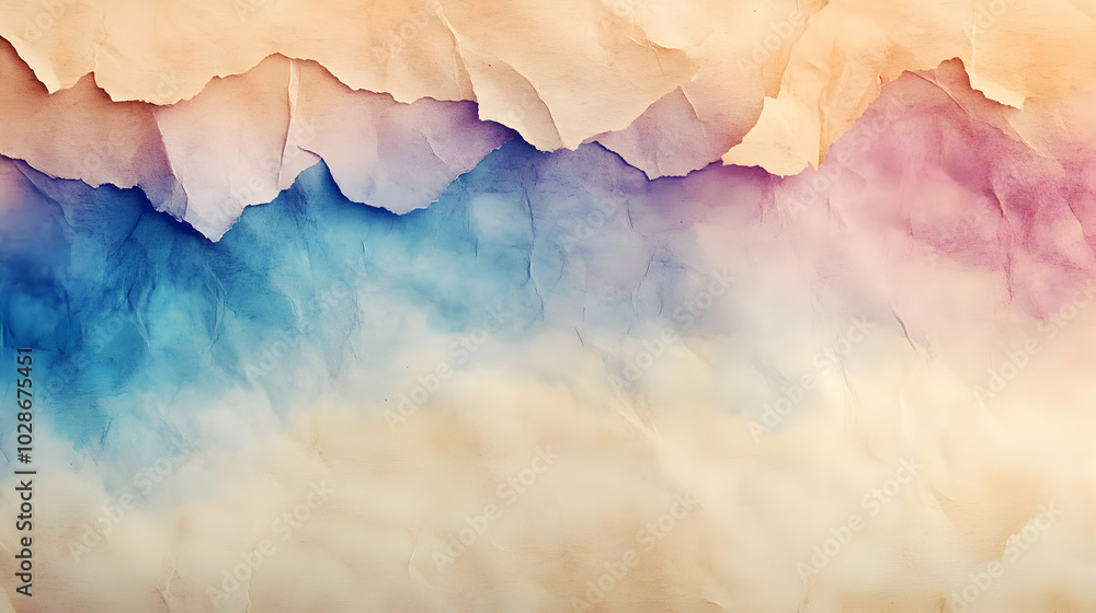 Poster abstract textured background with pastel colors and layered effect.