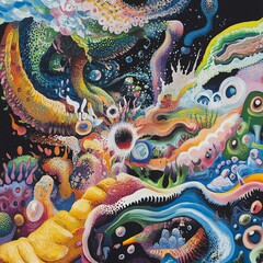 Obraz premium Abstract Psychedelic Art Painting
