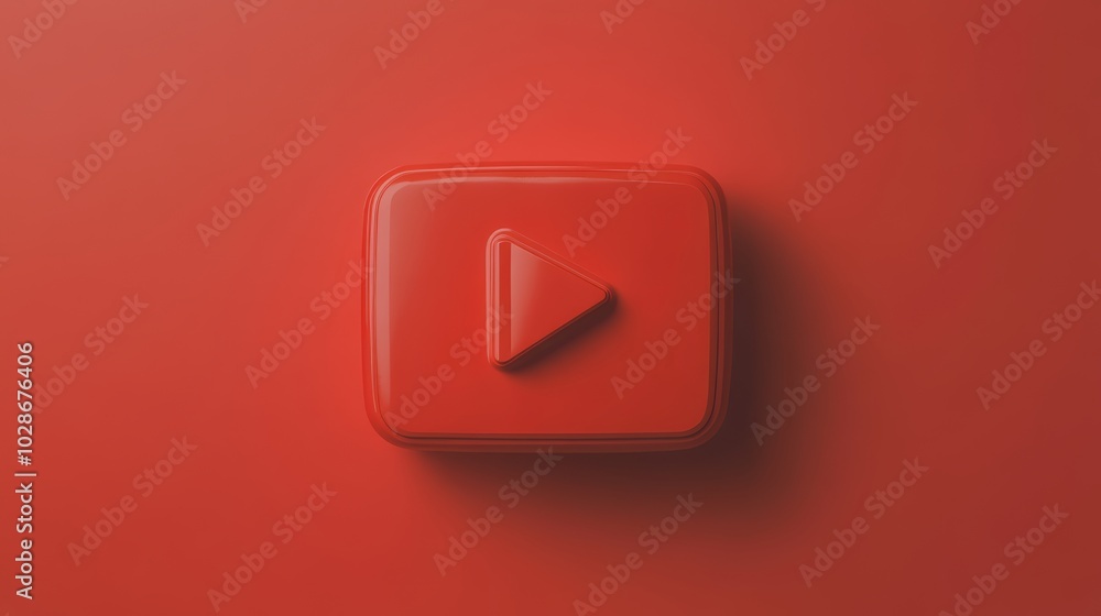 Wall mural red power button on a red background