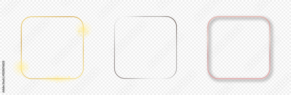 Poster set of three rounded square frames