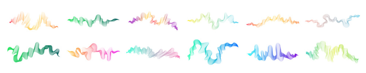Set of abstract backdrops with multicolor waves