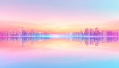 Fototapeta premium Cityscape with colorful light reflection