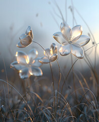 silvery glass flower