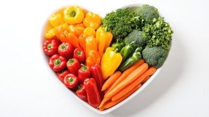Colorful Heart-Shaped Vegetable Dish Overflowing with Freshness