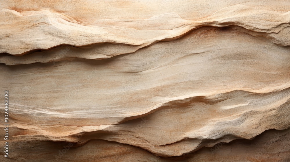 Poster the image presents a smooth sandstone surface featuring flowing wave-like textures, creating a calmi