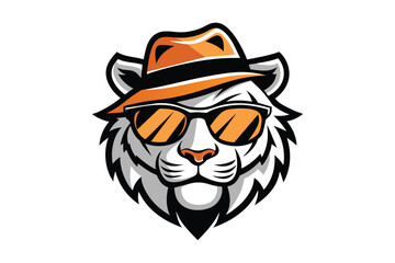 A Tiger head logo with hat and sunglass silhouette J.eps